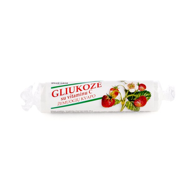 Gliukozė su vitaminu C, žemuogių skonio, N21 
