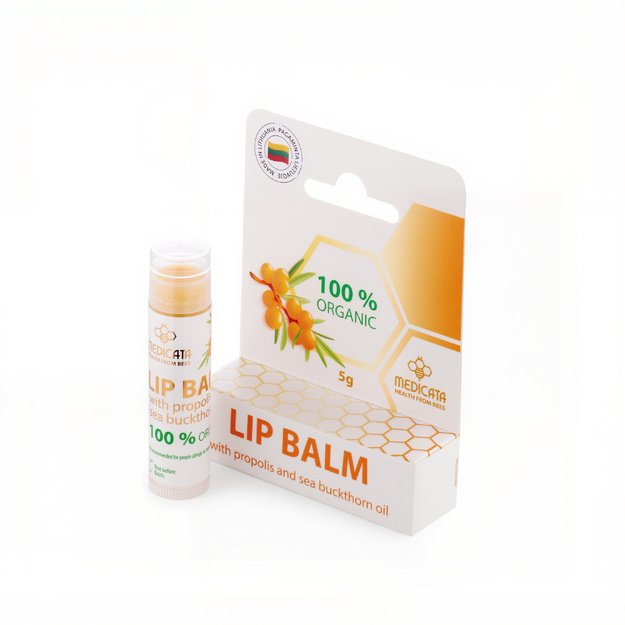 Lip balm with propolis and sea buckthorn oil, 5 g