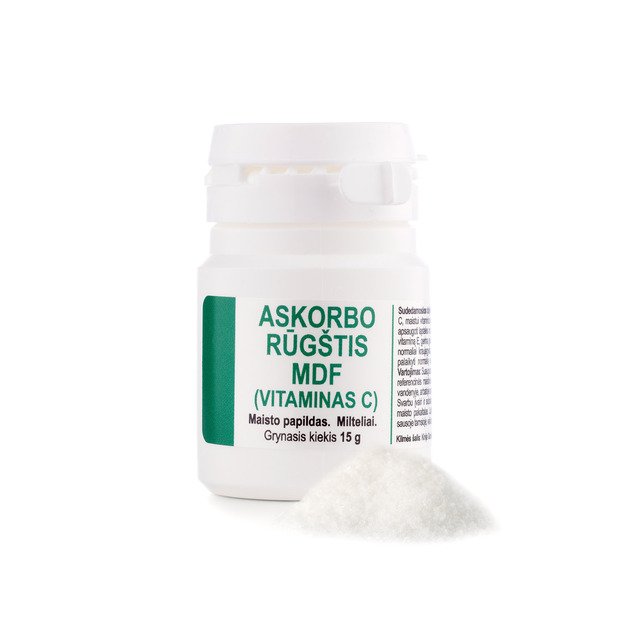 Vitaminas C (Askorbo rūgštis MDF), milteliai, 15 g