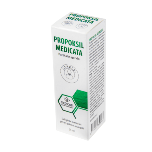PROPOKSIL MEDICATA, purškalas perštinčiai gerklei, 25 ml