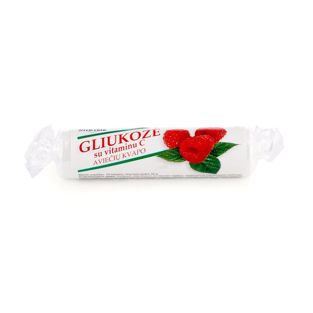 Gliukozė su vitaminu C, aviečių skonio, N21 
