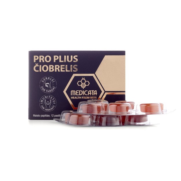 PRO PLIUS ČIOBRELIS, pastilės su propoliu 