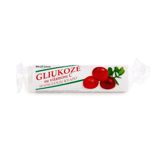 Gliukozė su vitaminu C, spanguolių skonio, N21 