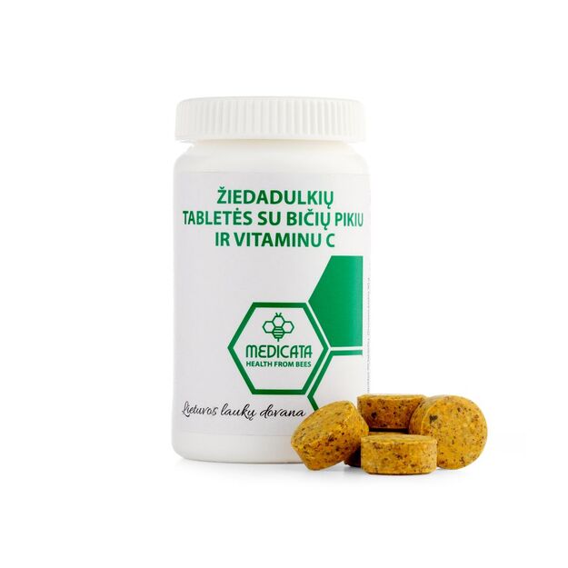 Žiedadulkių tabletės su BIČIŲ PIKIU ir vitaminu C, N20 