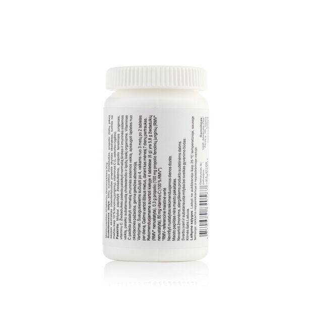 Žiedadulkių tabletės su BIČIŲ PIKIU ir vitaminu C, N20 