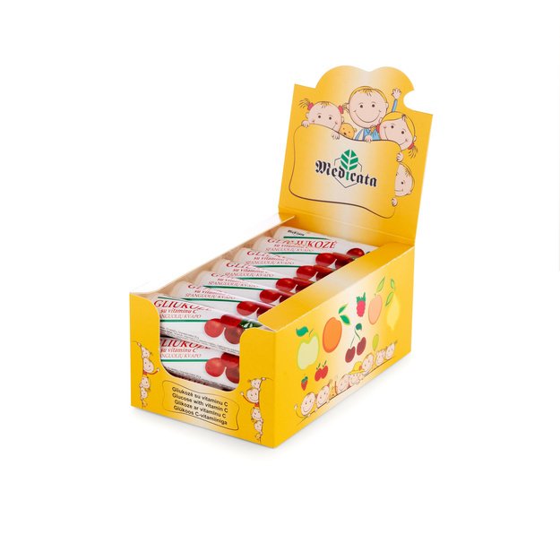 Gliukozė su vitaminu C, spanguolių skonio, N21 