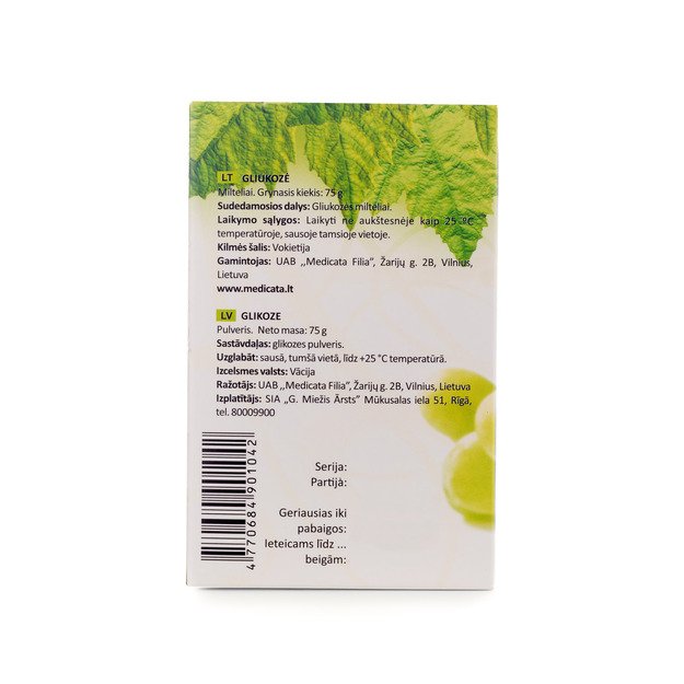 Gliukozės milteliai, 75 g