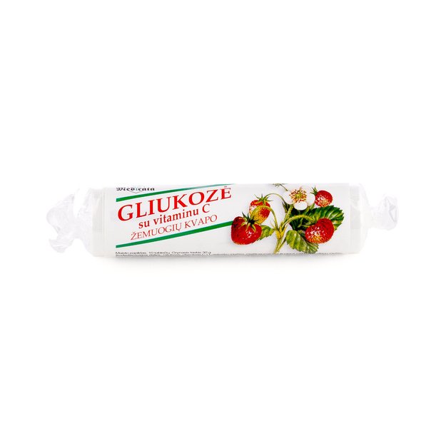 Gliukozė su vitaminu C, žemuogių skonio, N21 